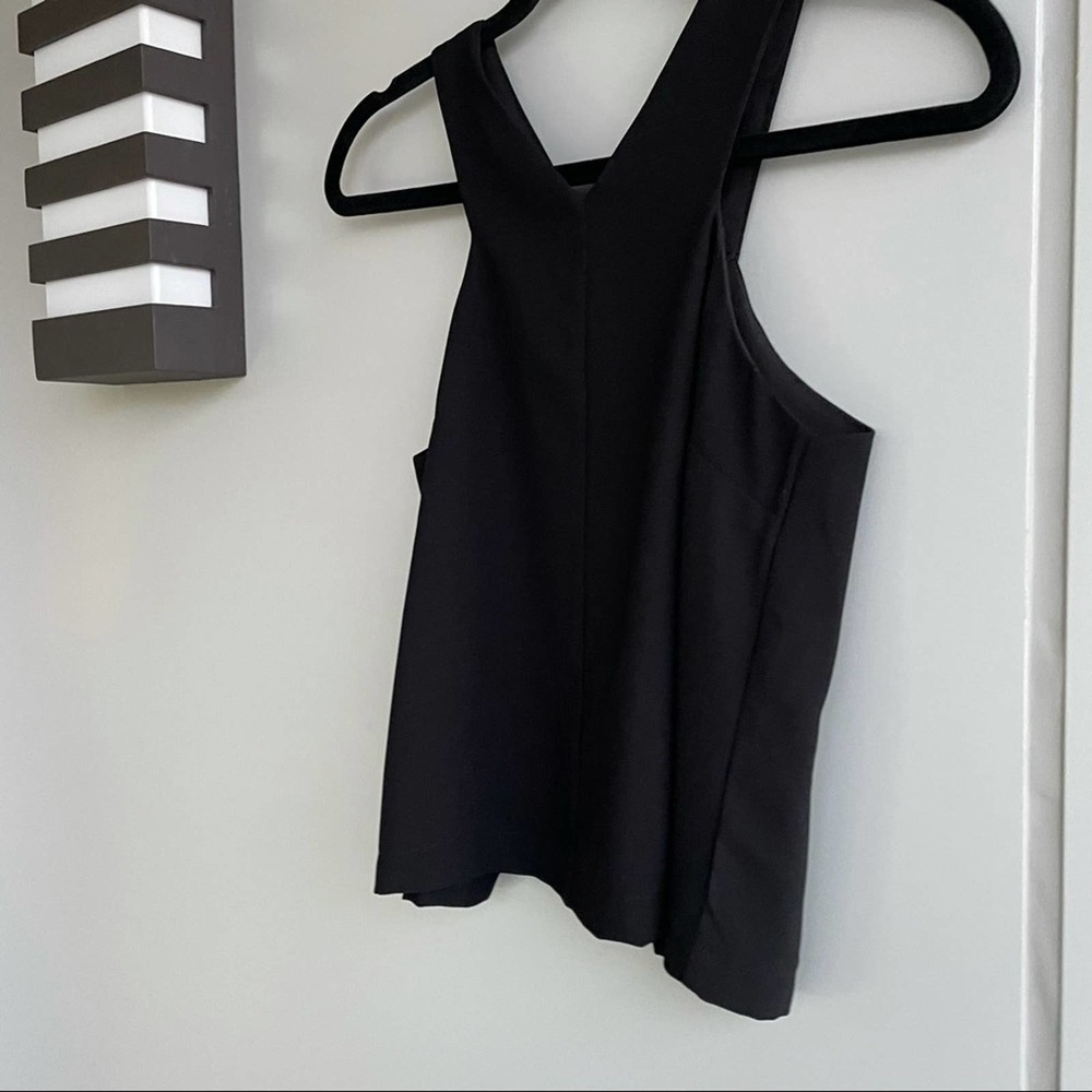 LULUS black sleeveless crossover open back classic crop basic top - Picture 4 of 8